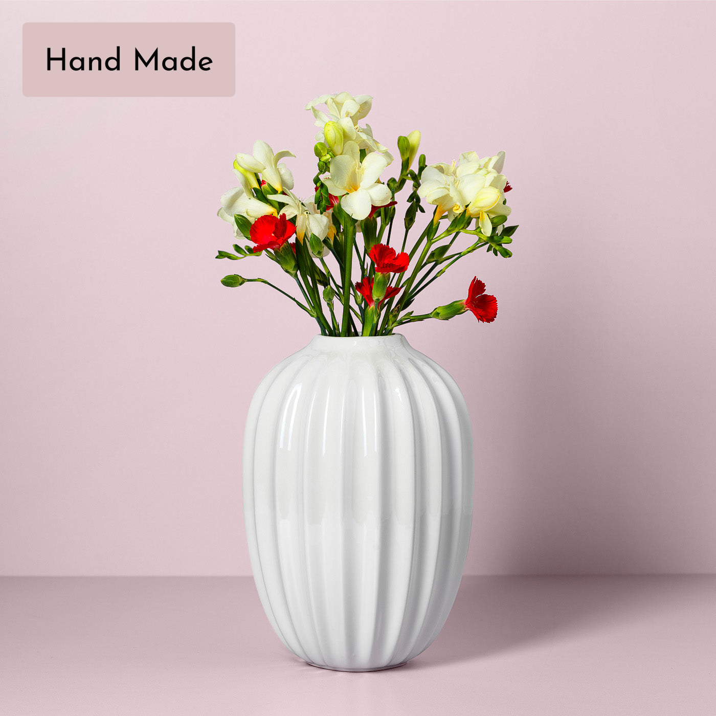 Bella Vase, White In Flore